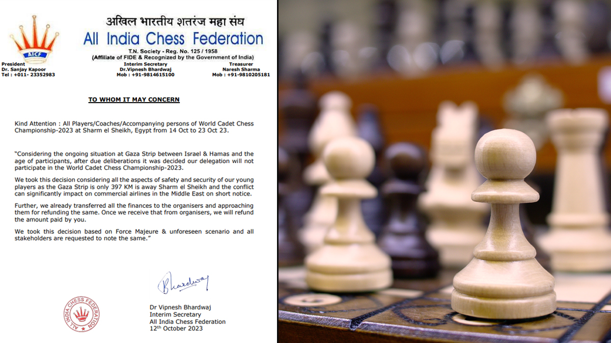 All India Chess Federation: மத்திய கிழக்கு நாடுகளில் போர் பதற்றம் எதிரொலி: உலக செஸ் கேட்ட சாம்பியன்ஷிப் போட்டியில் இருந்து விலகியது இந்தியா..!