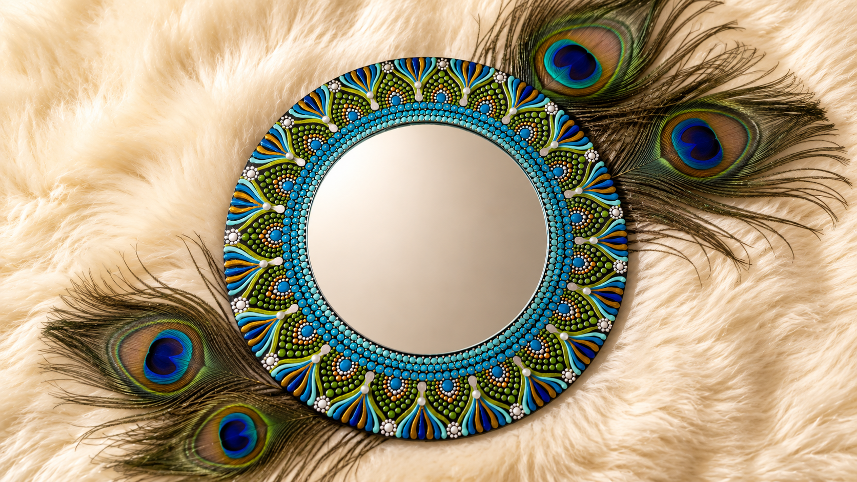 Handcrafted Dot Mandala Mirror
