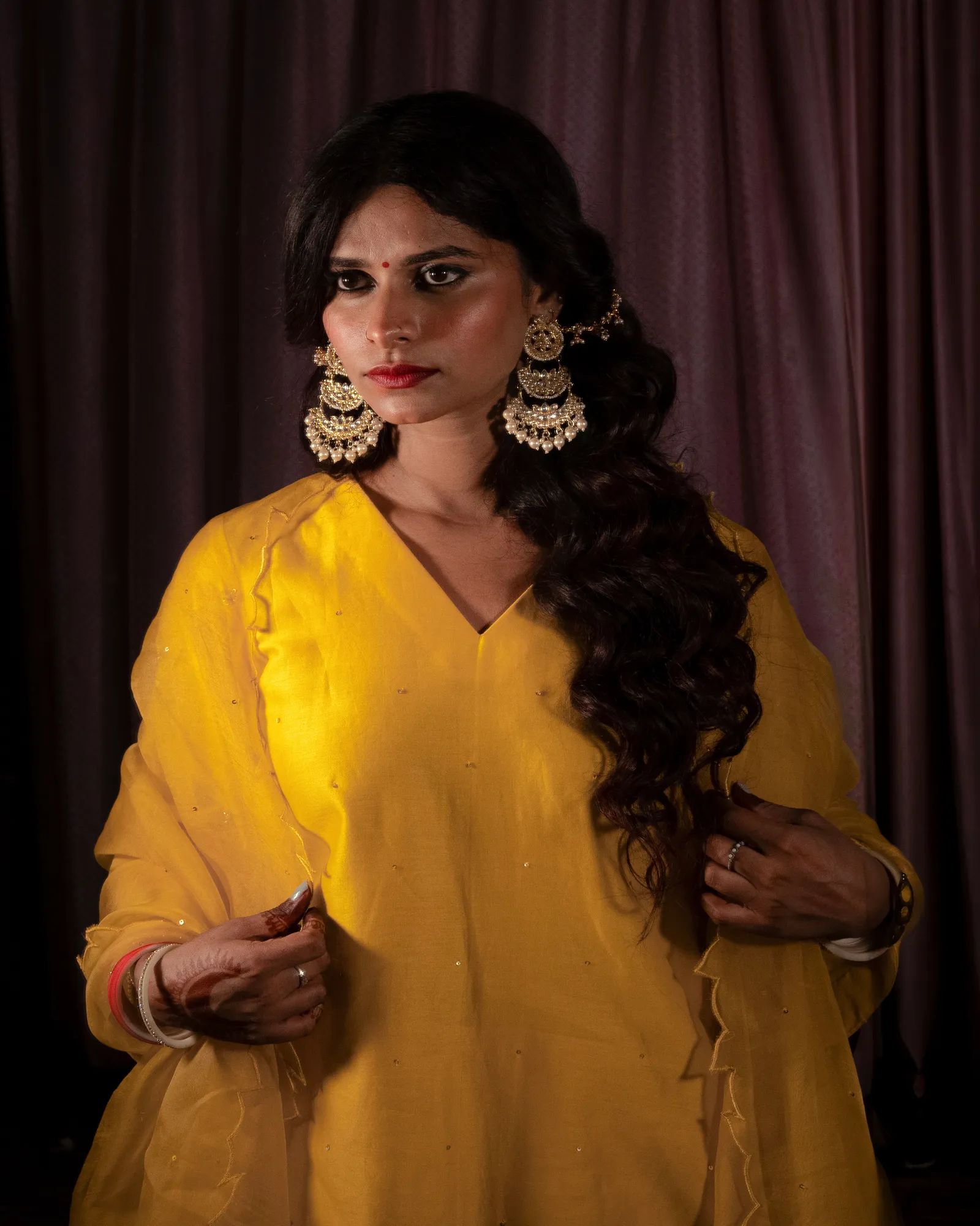 Mustard Yellow Organza Suit Set